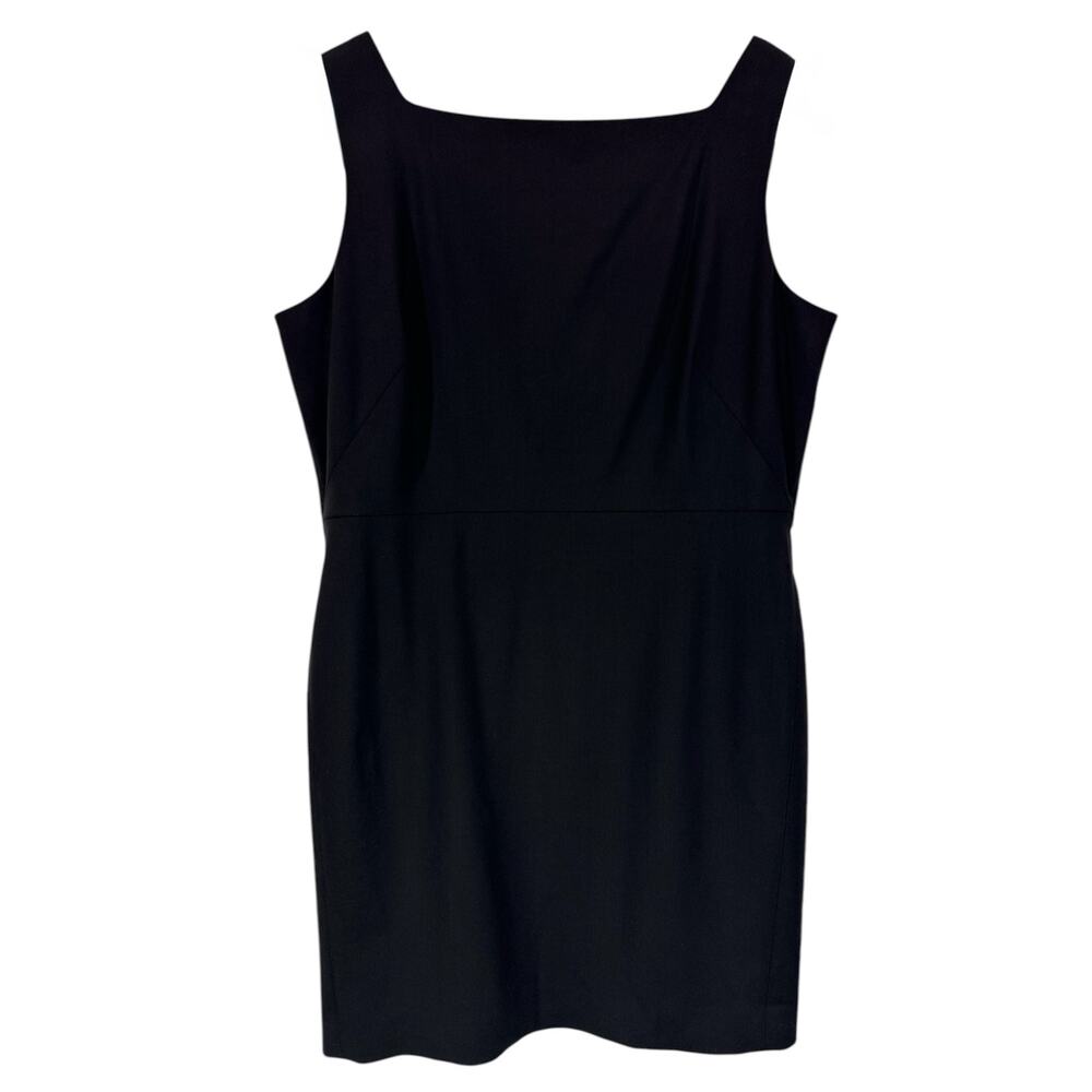 M.M.LaFleur Cynthia Dress Black Wool Sheath Square Neck Work Size 16 - Picture 3 of 12